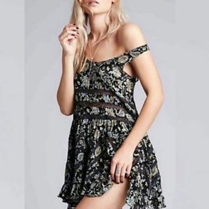 FREE PEOPLE voile paisley lace trapeze dress XS